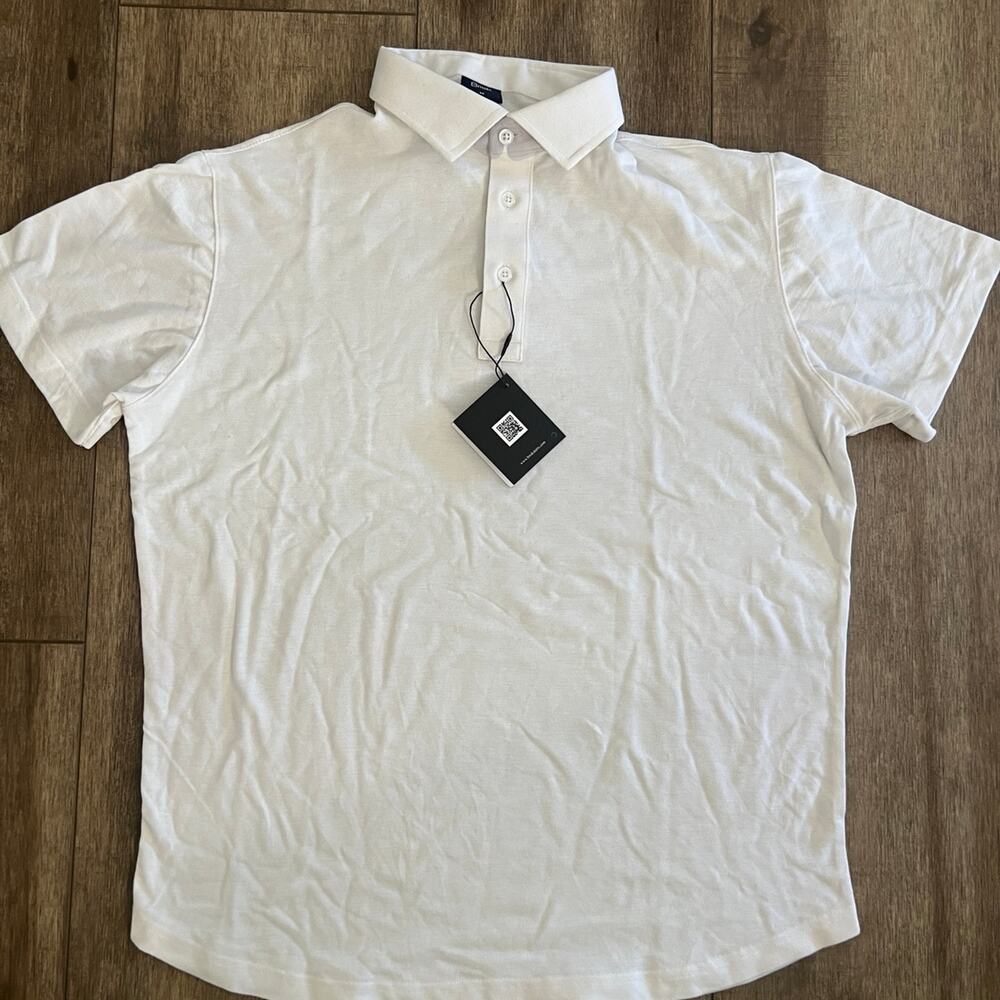 Brisk men’s white pique polo